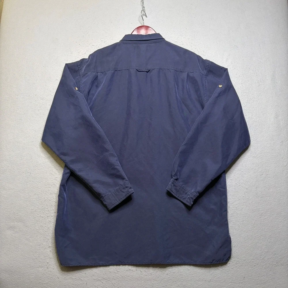 The North Face Button Up Shirt Mens XL Navy Blue A412 Long Sleeve Hiking Utility